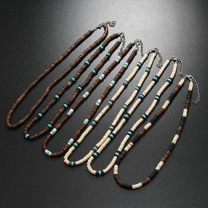 Kalung cangkang kelapa pria <span class=keywords><strong>Retro</strong></span> rantai Collarbone liburan surfing baru pirus - Product Image 1