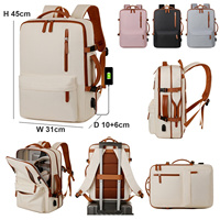 Tas Ransel Laptop Kantor Multifungsi Bergaya Terbaru dengan Port Pengisian Daya USB, Anti Air, Bahan Oxford Polyester, Kapasitas Besar