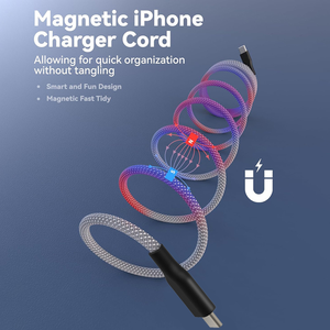 Cá<span class=keywords><strong>p</strong></span> sạc nhanh USB Type C 60W 100W thiết kế mới, tiện lợi, lõi từ tính, vỏ nylon, dành cho máy tính, truyền dữ liệu nhanh, lưu trữ - Product Image 6