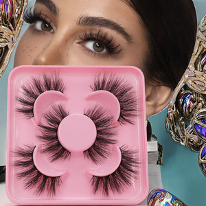 3 Pares de Pestañas Postizas 8D, Tira Completa, Pelo Sintético, Maquillaje de Ojos - Product Image 3