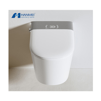 WC intelligent mural avec télécommande, siège chauffant, design monobloc, siphon en P, siège pliable, sans réservoir encastré
