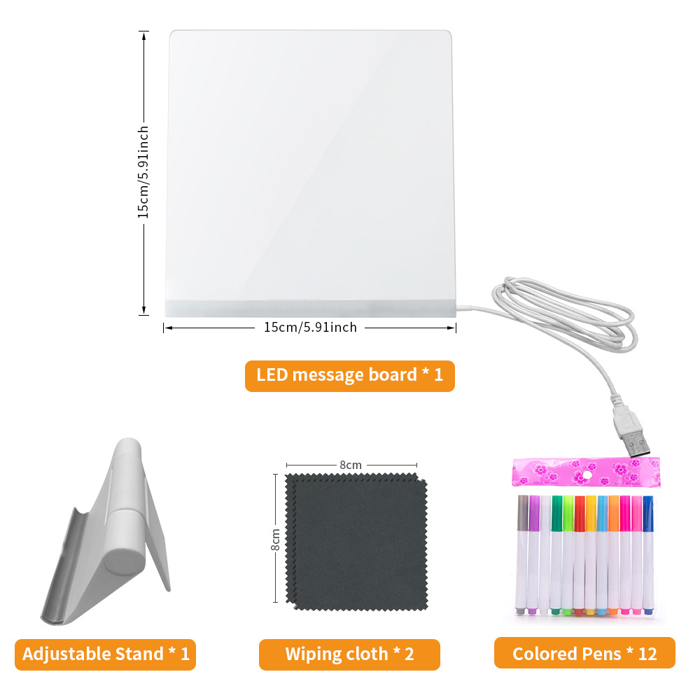 Tavola 15x15 cm + 12 penne + supporto