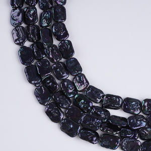 New 14*19mm Black Rectangular <b>Freshwater</b> <b>Pearl</b> Loose Natural Baroque Shape for DIY Necklace <b>Bracelet</b> Material - Product Image 5