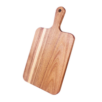 Planche à découper en bois d'acacia de qualité alimentaire avec poignée portable, planche de service en bois, plateau à fromage, pain, pizza, planche à découper de cuisine