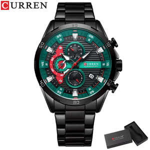 Orologio da Polso Curren 8402 di Lusso Retrò in Acciaio Inossidabile al Quarzo, Stile Business Antico Sportivo alla Moda Semplice e Affascinante per Coreani con Scatola - Product Image 1