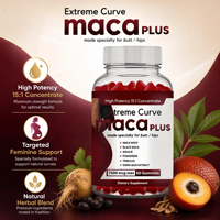 Gummies Extreme Curve Maca Plus pour l'amélioration des fesses et des hanches, 60 unités, OEM ODM