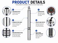 Pompe submersible en acier inoxydable, pompe submersible pour forage, pompe submersible multi-étages, pompe submersible pour puits profond