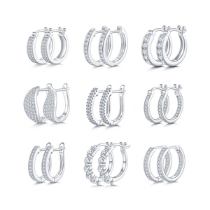 Fashion Hiphop Moissanite Stud <strong>Earrings</strong> <strong>Screwback</strong> 925 Sterling Silver Moissanite Mens <strong>Earrings</strong> - Product Image 6