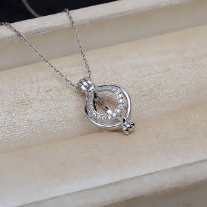 จี้เงินแท้ S925 สไตล์ยุโรป-อเมริกัน สำหรับไข่มุก 7-8.5 มม. แบบไม่มีรูเจาะ สำหรับงาน DIY รุ่น 4814 จี้ไข่มุก - Product Image 2