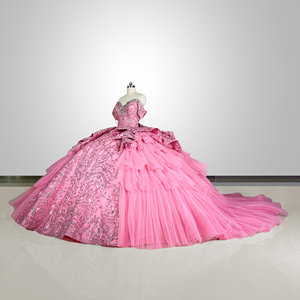 Vestido de Fiesta Largo Rosa Xy002 para Quinceañera, Sweet 16, XV - Product Image 3