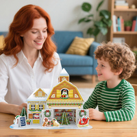 Mini puzzle de maison de Noël en mousse 3D : Jouet de décoration DIY écologique