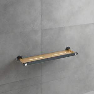 Estante de Baño Esquinero de Diseño Clásico Negro y Dorado, de Una Sola Capa, Acero Inoxidable 304, Montado en la Pared, Duradero, Pulido, para Almacenamiento - Product Image 3