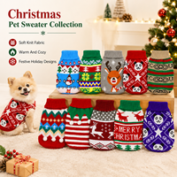 Pull de Noël pour chien, vêtements tricotés chauds pour animaux de compagnie, motif renne et flocon de neige, tenue de vacances automne-hiver, vente en gros
