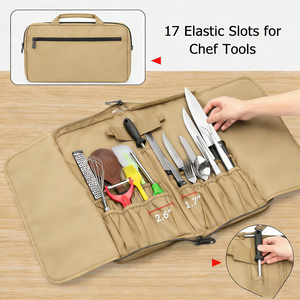 Sac de transport pour couteaux de chef, 17 emplacements, sac de rangement pour couteaux, étui de voyage pour couteaux, pour chefs professionnels, étui de transport pour couteaux - Product Image 3