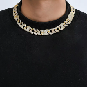 Cuban Necklace 16mm Pig Nose Chain Box Buckle Cuban Chain Bracelet Tanjing Fashion Lijing Necklace - Product Image 3