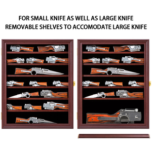 Knife Display Case Knife Collection Display Box for Wall <b>Folding</b> Knife Cabinet with Uv Protection Acrylic Lockable Mahogany - Product Image 4