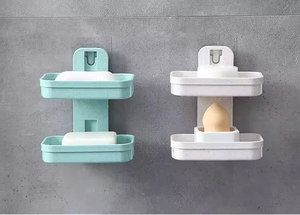 Hot Sale 2pcs Plastic <b>Storage</b> Shelf and Soap Rack Bathroom Decoration Accessory Set for <b>Shower</b> Douche Soap Holder - Product Image 5