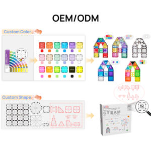 MNTL-Carreaux magnétiques créatifs pour bricolage, 62 pièces, blocs de construction magnétiques 3D avec aimants plus puissants - Product Image 5