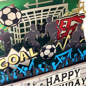 Pop Up Football Theme 3D Birthday Card Die Cut <b>Paper</b> Greeting Card For Soccer Fans Gift - Product Image 4