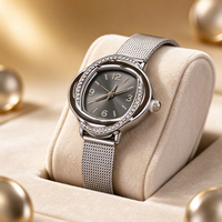 Jam Tangan Kuarsa Wanita, Jam Tangan Kuarsa Mewah Elegan dengan Dial Kecil Bulat Gaya Vintage Inggris, Jam Tangan Kuarsa Fashion Mewah Ringan PRO54