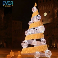 Ventes d'usine : Arbre de Noël artificiel géant décoratif en spirale pour extérieur, Arbre de Noël commercial artistique populaire pour l'extérieur