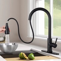 Robinet de cuisine monocommande moderne et minimaliste, à poser sur plan, en acier inoxydable 304, pour rinçage et évier, eau chaude et froide, pour l'international