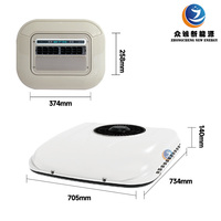 Climatiseur de toit universel électrique 12/24V pour camionnette, intégré, avec compresseur scroll R134a, 1800-2000W