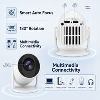 Mini projecteur intelligent Transjee A20 |   Mise au point automatique et 180° °   Rotatif |   Prise en charge Full HD 1080P |   Projecteur de films portable