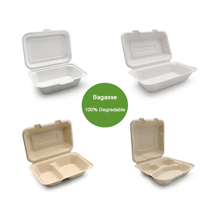 생분해성 100% 퇴비화 가능한 사탕수수 식품 용기 2 칸 및 3 칸 바가스 포장 상자 - Product Image 2