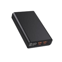 Batterie externe portable ultra-mince en alliage d'aluminium de grande capacité 10000 20000 30000mAh, charge rapide Li-Polymère PD100W USB/Type-C