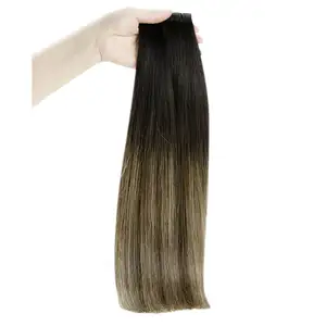 Balayage-Cinta de cabello humano 100% virgen remy brasileño, venta al por mayor, precio de fábrica