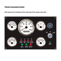 Nouveau 190mm 300 12V/24V OEM Jauge Set Combination Panel Instrument pour Inboard Cars & Ships avec Water Temp Oil Pressure & Speed