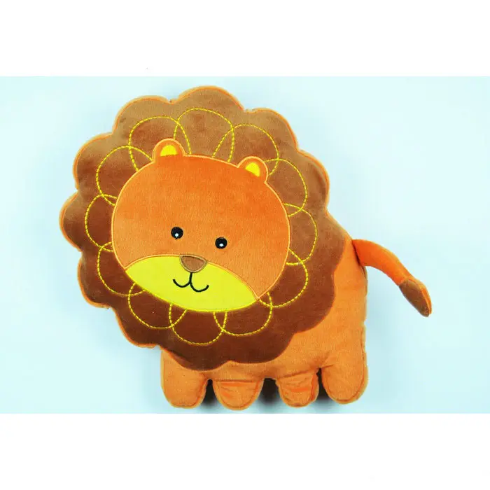 Bsci walmart oekotex симпатичная мягкая плюшевая игрушка, декоративная подушка в форме льва