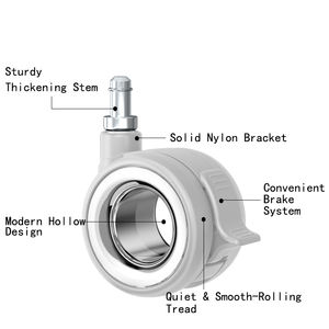 Herstellung von 65mm 75mm <span class=keywords><strong>Nylon</strong></span>-PVC-Bürostuhlrollen Möbelrollen Hohlbremse Universal-Drehrollen - Product Image 3