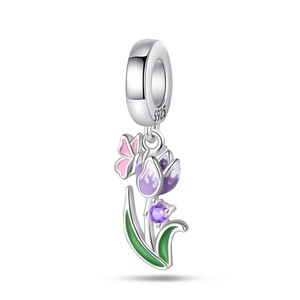 <span class=keywords><strong>Abalorios</strong></span> <span class=keywords><strong>para</strong></span> Joyería DIY con Zirconia en Forma <span class=keywords><strong>de</strong></span> Corazón, Plateados, con Diseños <span class=keywords><strong>de</strong></span> Plantas como Margaritas, Girasoles y Tulipanes <span class=keywords><strong>para</strong></span> Pulseras - Product Image 4