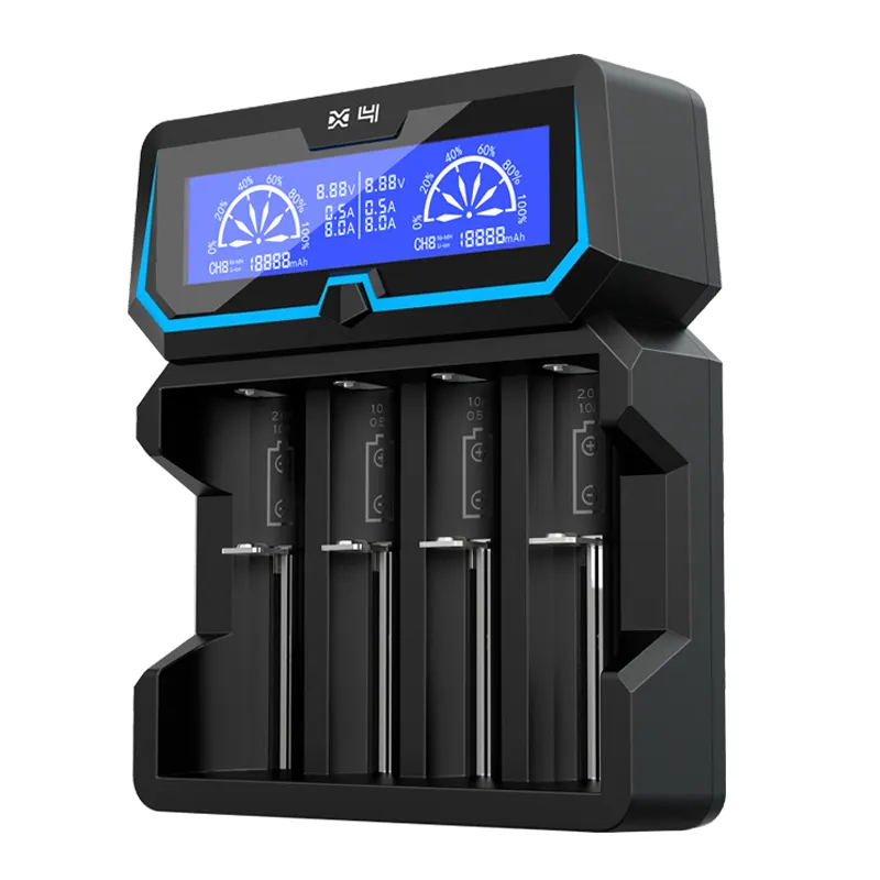 100% Original XTAR X4 18650 li ion battery smart charger with power bank function LCD charger