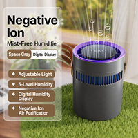 Nouvel humidificateur sans brume, humidificateur à forte production de brume avec purification de l'air, mini purificateur portable à ions négatifs pour la maison et le bureau