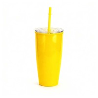 Gobelet réutilisable en plastique PP 500ml 600ml avec couvercle et paille – Vente en gros