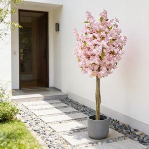 Arbre artificiel <span class=keywords><strong>en</strong></span> fleurs de <span class=keywords><strong>cerisier</strong></span> LUYI de 1,80 m (blanc rose) - Sakura japonais au toucher naturel, réaliste, imperméable, pour mariage, intérieur - Product Image 5