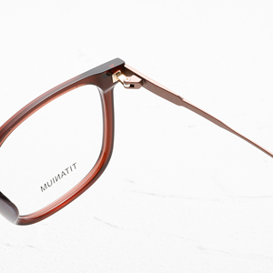 Gafas de titanio con montura completa rectangulares, color marrón sólido, anti-UV, ligeras, unisex, para adultos, monturas para corrección de la visión MM92KA - Product Image 2