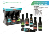 Olivee Offre Spéciale Marque Privée 6-en-1 : Gel Douche Liquide, Shampoing, Lotion, Gommage, Gel Lavant Barbe, Crème à Raser – Coffret Cadeau de Soins Masculins