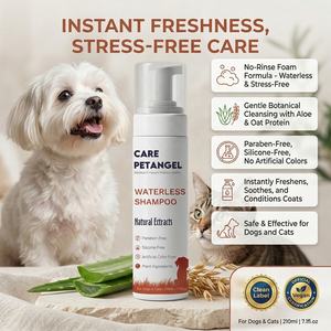 Espuma de Champú sin Enjuague para Mascotas de Marca Privada OEM, Extracto Natural, Mousse de Limpieza Suave para <span class=keywords><strong>Perros</strong></span> y Gatos con Aloe y Proteína de <span class=keywords><strong>Avena</strong></span> - Product Image 1