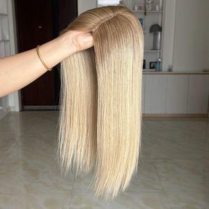 Base de soie cheveux Topper 5.5 "* 6" dentelle Topper cheveux humains pour les femmes européenne vierge cheveux Topper <span class=keywords><strong>avec</strong></span> délié naturel - Product Image 5