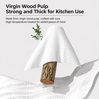 Rollo de Toallas de Papel para Cocina, al por Mayor, con Relieve, para Uso Doméstico, Desechables, Lavables, Ecológicas, Suaves, Altamente Absorbentes, de 3 Capas