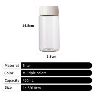 Bouteille d'eau transparente personnalisée de 420 ml, bouteille en plastique portable Tritan transparente avec logo - Product Image 2