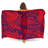 Sarung Pantai Wanita Motif Polinesia, Selendang Bikini, Sarung Hawaii,  Penutup Pantai,  Bisa Custom Logo & Teks