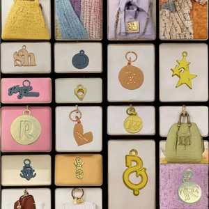 Etiquetas de Metal esmaltadas personalizadas, accesorio de ropa de costura sostenible para prendas de vestir, trajes de baño, zapatos, bolsos, gorras, abalorio de Metal plegado - Product Image 2
