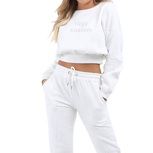 <span class=keywords><strong>Felpa</strong></span> corta girocollo da <span class=keywords><strong>donna</strong></span> alla moda <span class=keywords><strong>felpa</strong></span> girocollo <span class=keywords><strong>bianca</strong></span> Casual 100% cotone personalizzata da <span class=keywords><strong>donna</strong></span> - Product Image 3