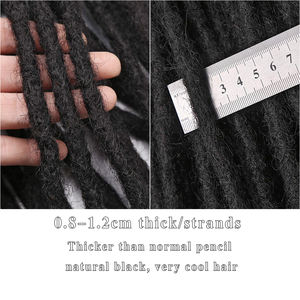 Estensioni dei capelli umani-le estensioni permanenti del Dreadlock per donne/uomini, possono essere tinte, possono essere arricciate e sbiancate, nero naturale - Product Image 6