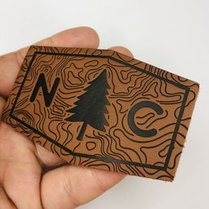 <strong>Custom</strong> Embossed Foil Stamping Logo PU Leather <strong>Label</strong> Brand logo Leather Patch for Hat Luggage <strong>Jeans</strong> - Product Image 5